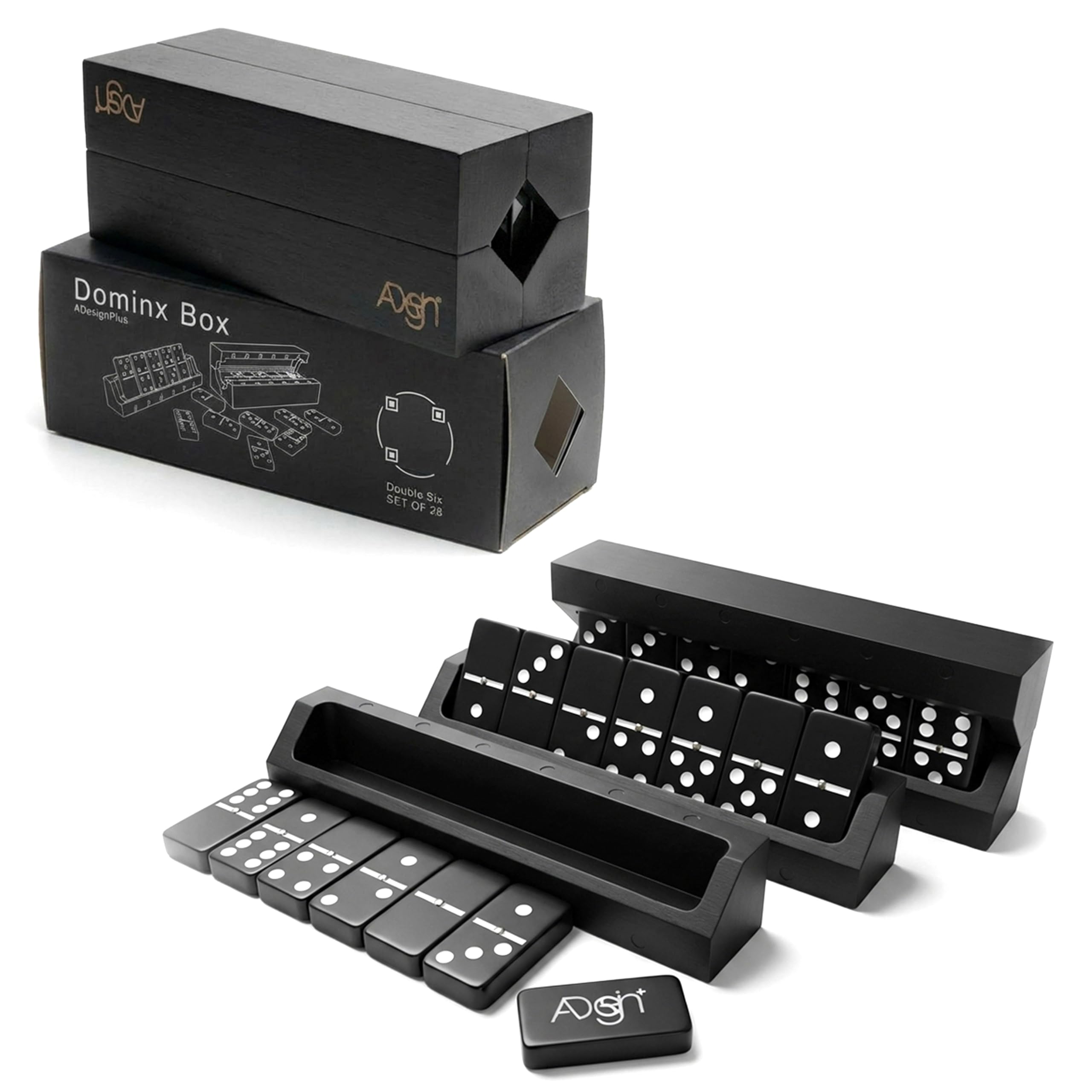 Amazon.com: Unique Design | Dominos Set & 4 Wooden Racks/Trays